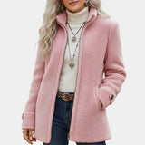 Annelies | manteau intermédiaire doux avec fermeture éclair
