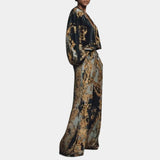 Valentina | Ensemble Floral Baroque avec Pantalon Palazzo