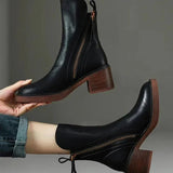 Valorine | Bottes en cuir noir
