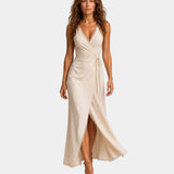 Edmée | Robe midi à décolleté croisé