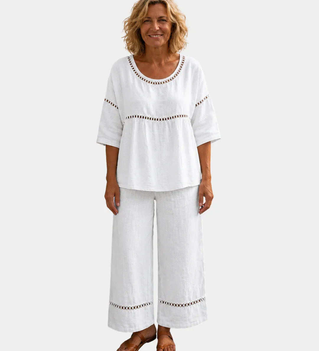 Bonne | Ensemble frais avec blouse et pantalon assortis