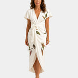 Agathe | Robe portefeuille élégante avec imprimé floral