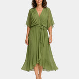 Carmen | Robe en chiffon avec décolleté en V