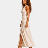 Edmée | Robe midi à décolleté croisé
