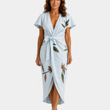Agathe | Robe portefeuille élégante avec imprimé floral