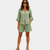 Auberte | Ensemble short et blouse
