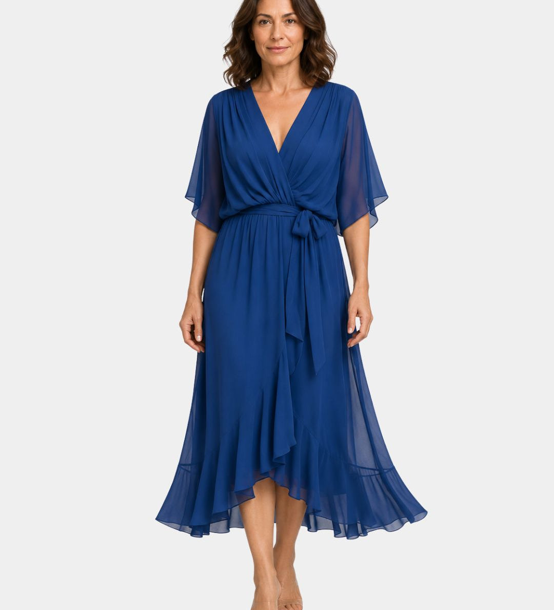 Carmen | Robe en chiffon avec décolleté en V