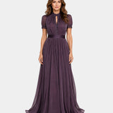 Tiphaine | Robe avec décolleté et finitions en dentelle de chiffon