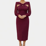 Lucie | Robe Midi Croisée avec Manches