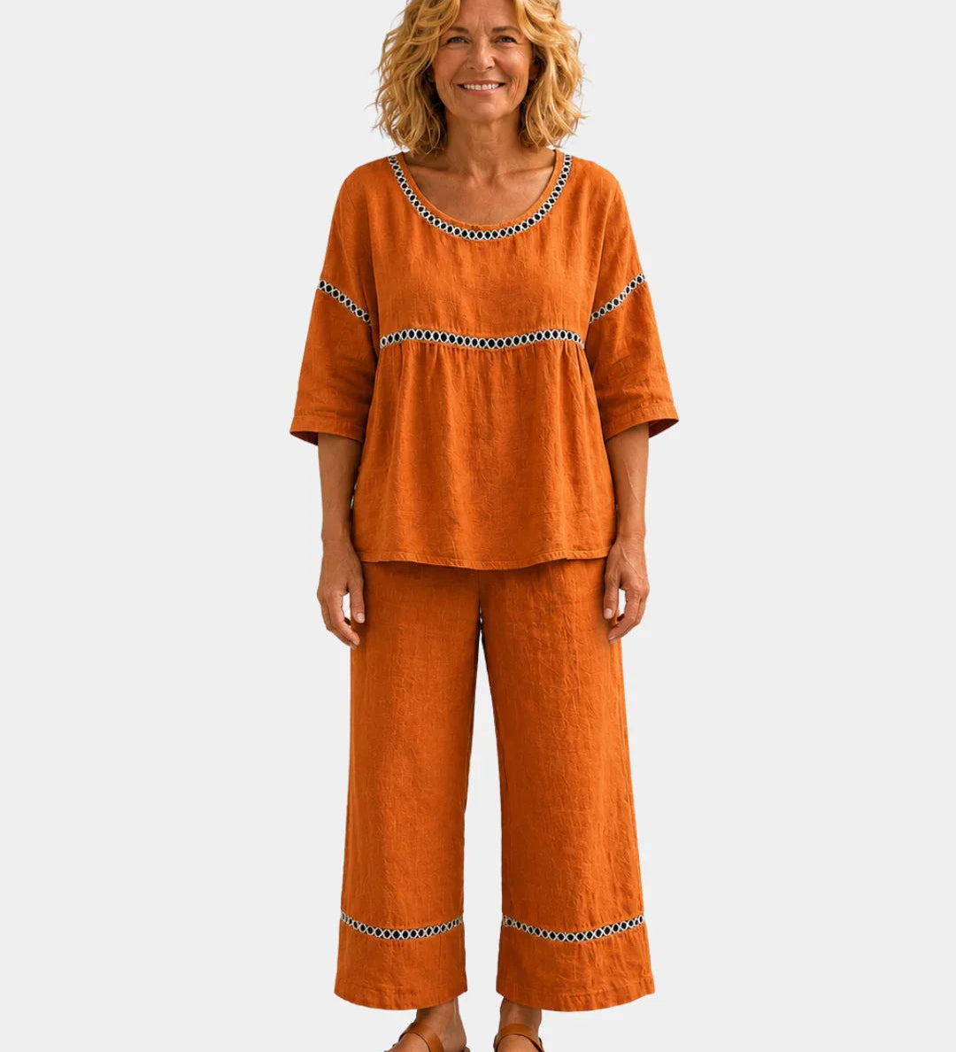 Bonne | Ensemble frais avec blouse et pantalon assortis