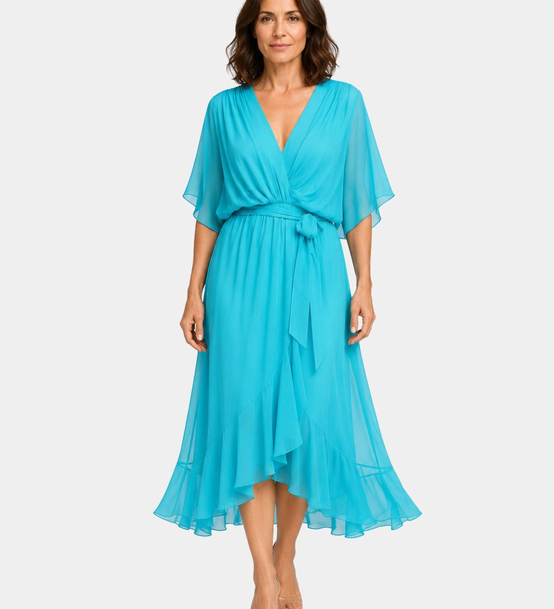 Carmen | Robe en chiffon avec décolleté en V