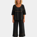 Bonne | Ensemble frais avec blouse et pantalon assortis