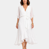 Carmen | Robe en chiffon avec décolleté en V