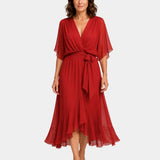 Carmen | Robe en chiffon avec décolleté en V