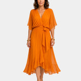 Carmen | Robe en chiffon avec décolleté en V