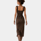 Charlise | Robe midi léopard