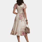 Bibiane | Robe midi à fleurs
