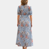 Rosette | Robe maxi florale à col en V