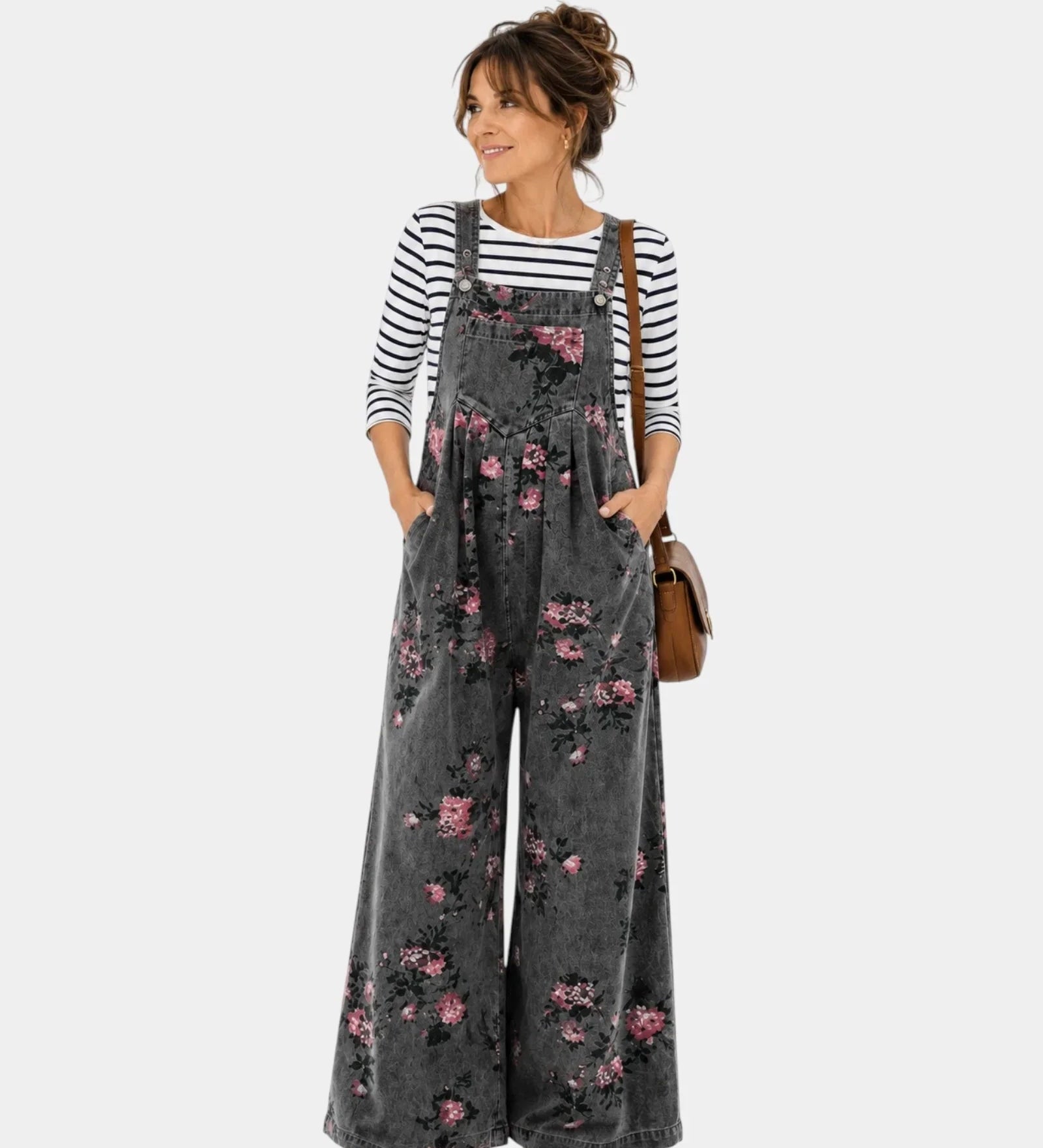 Norelle | Salopette en jean imprimé floral