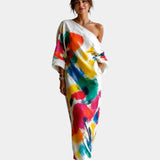 Paquerette | Robe maxi artistique à une épaule