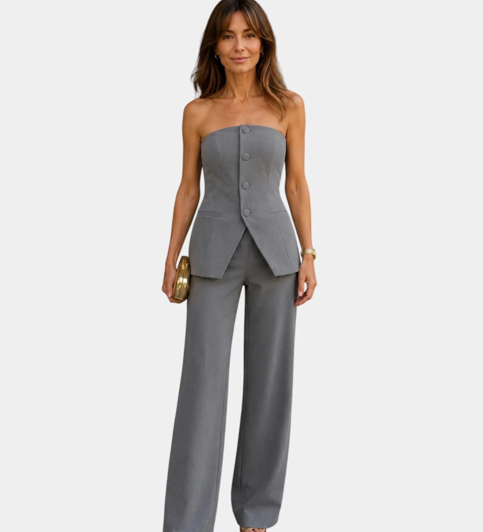 Eda | Ensemble avec top et pantalon à jambes larges
