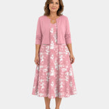 Guilaine | Ensemble robe fleurie et cardigan léger