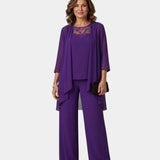 Adalie | Ensemble pantalon, blouse et manteau assortis