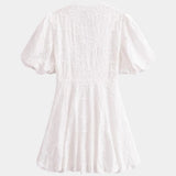 Anastasie | Robe mini brodées à manches volantées