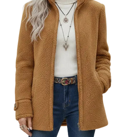 Annelies | manteau intermédiaire doux avec fermeture éclair