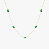 Apolline | Collier en chaîne dorée avec pierre verte