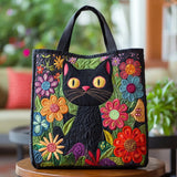 Sac à main artisanal “Chat Noir Enchanté”