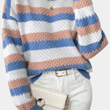 Camille | Pull Oversized avec Col Rond et Rayures