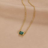 Fleur | Collier en Émeraude Verte Doré
