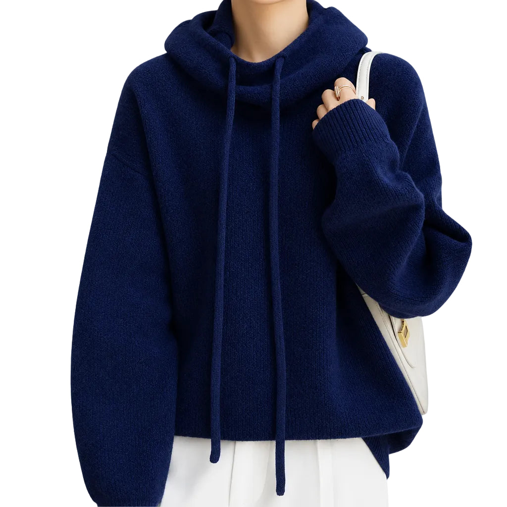 Marie | Pull Douillet avec Col Haut et Capuche